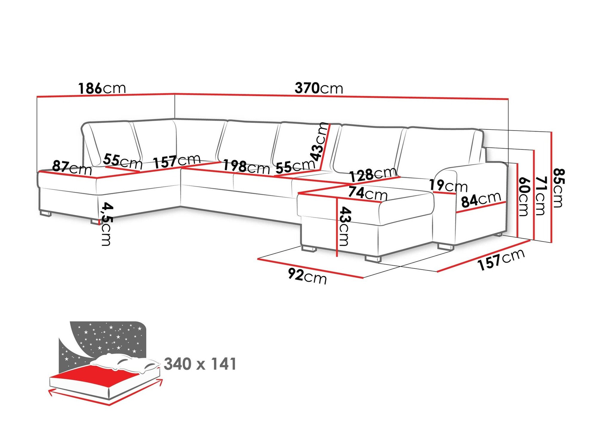 Canapé d'angle Comfivo Flumen I (Wave 05)