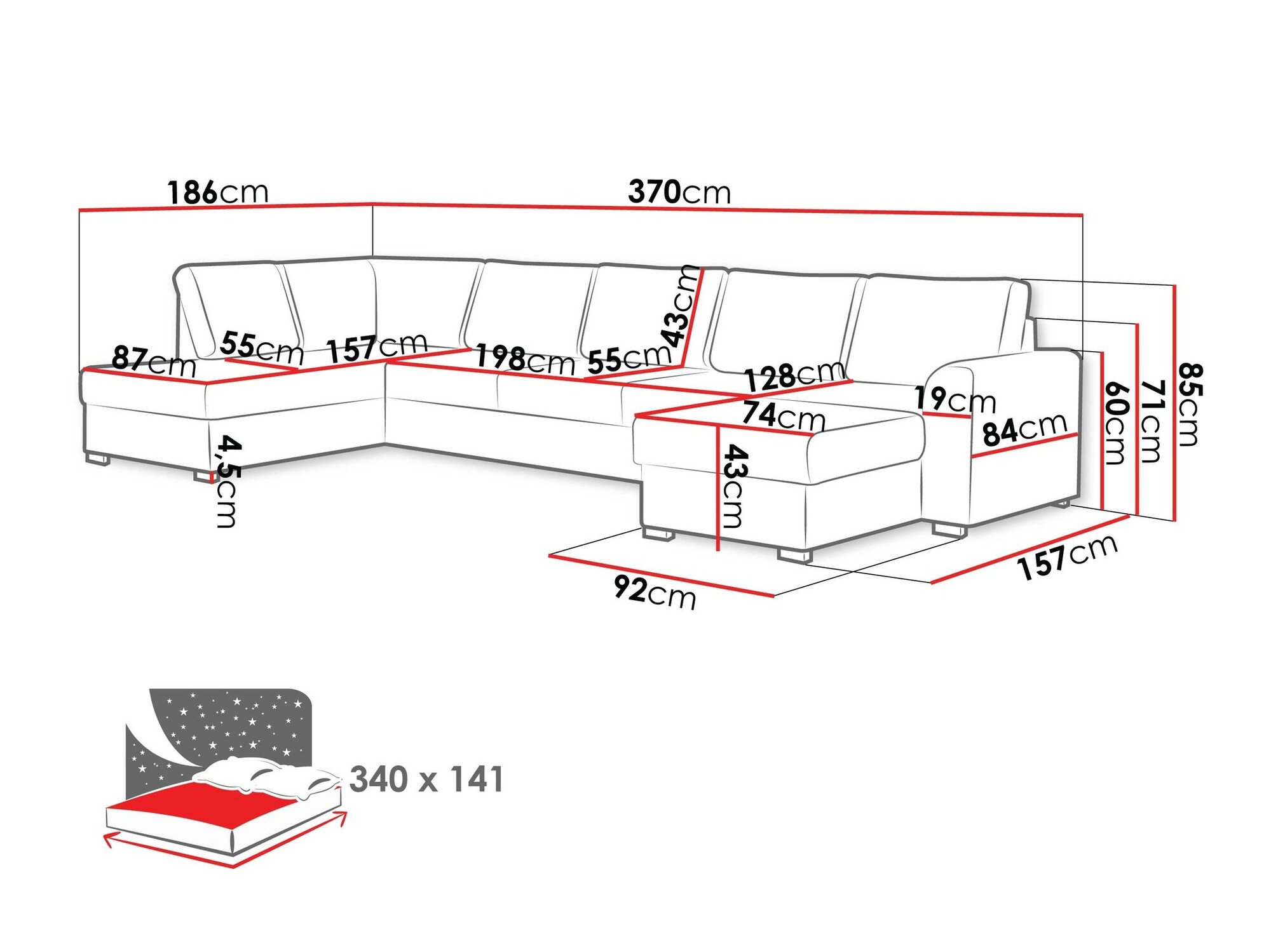 Canapé d'angle Comfivo Flumen I (Wave 09)