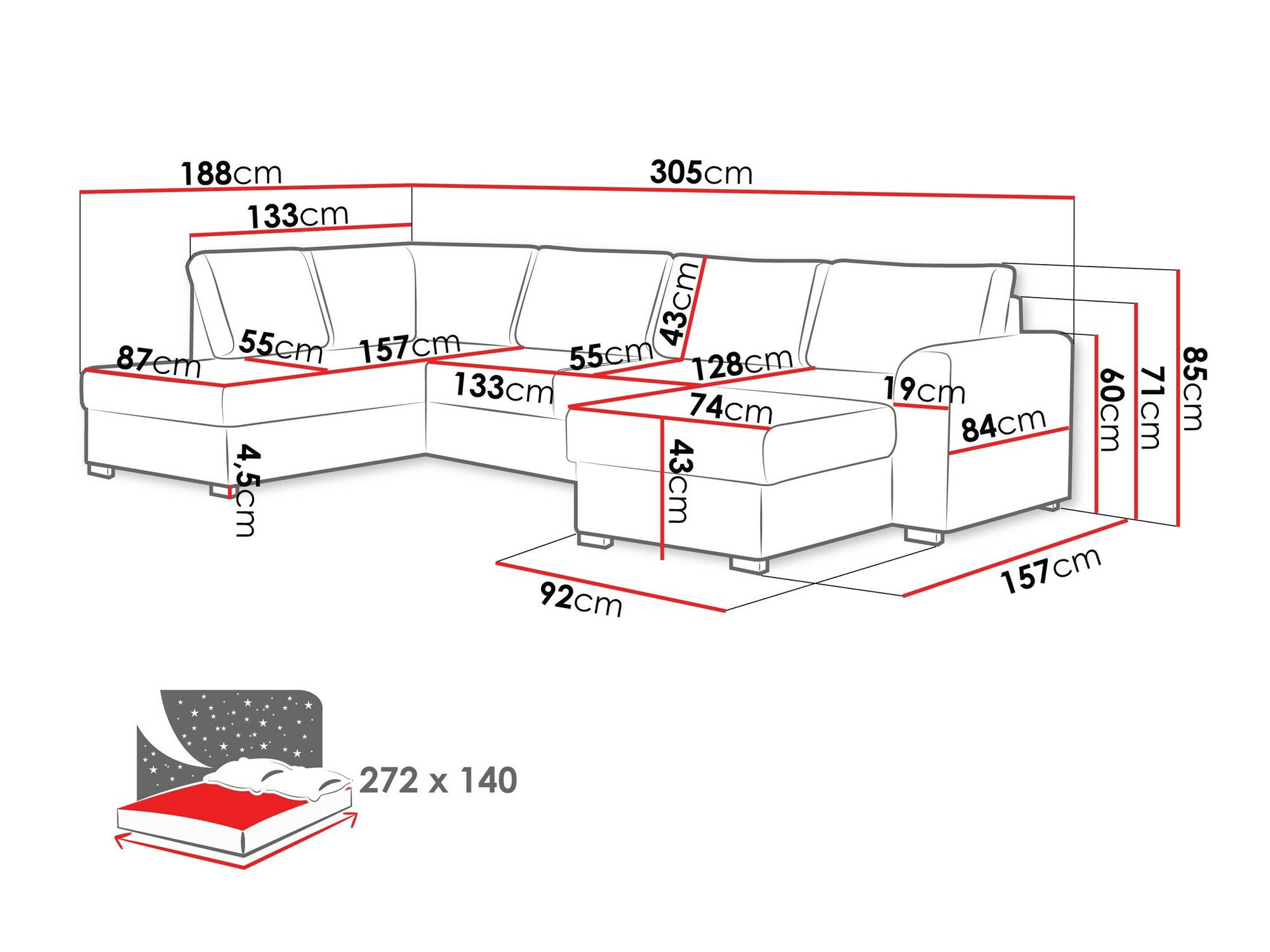 Canapé d'angle Comfivo Flumen (Clara 215.02)