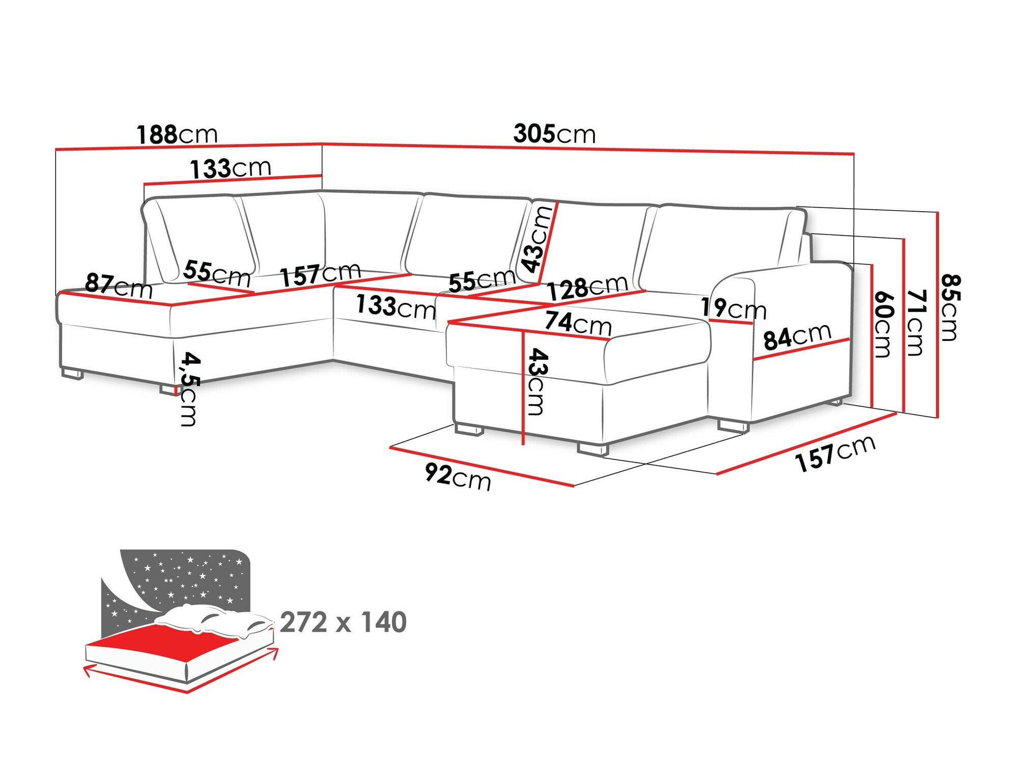 Canapé d'angle Comfivo Flumen (Clara 215.10)