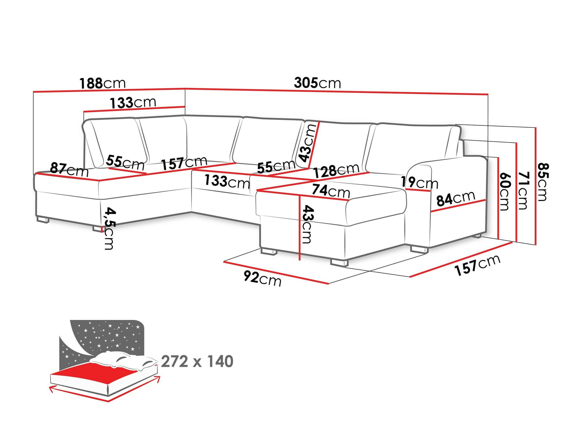 Canapé d'angle Comfivo Flumen (Clara 215.10)