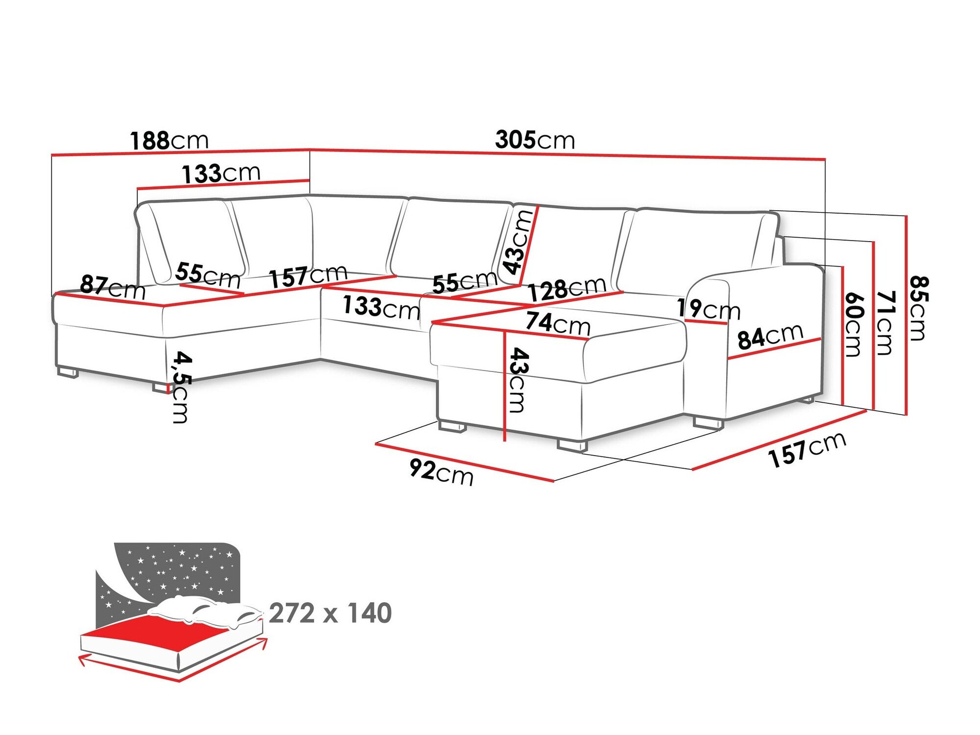 Canapé d'angle Comfivo Flumen (Flow 06)