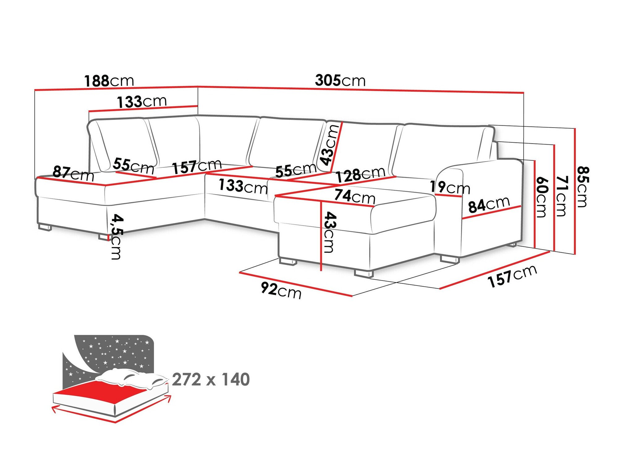 Canapé d'angle Comfivo Flumen (Flow 22)