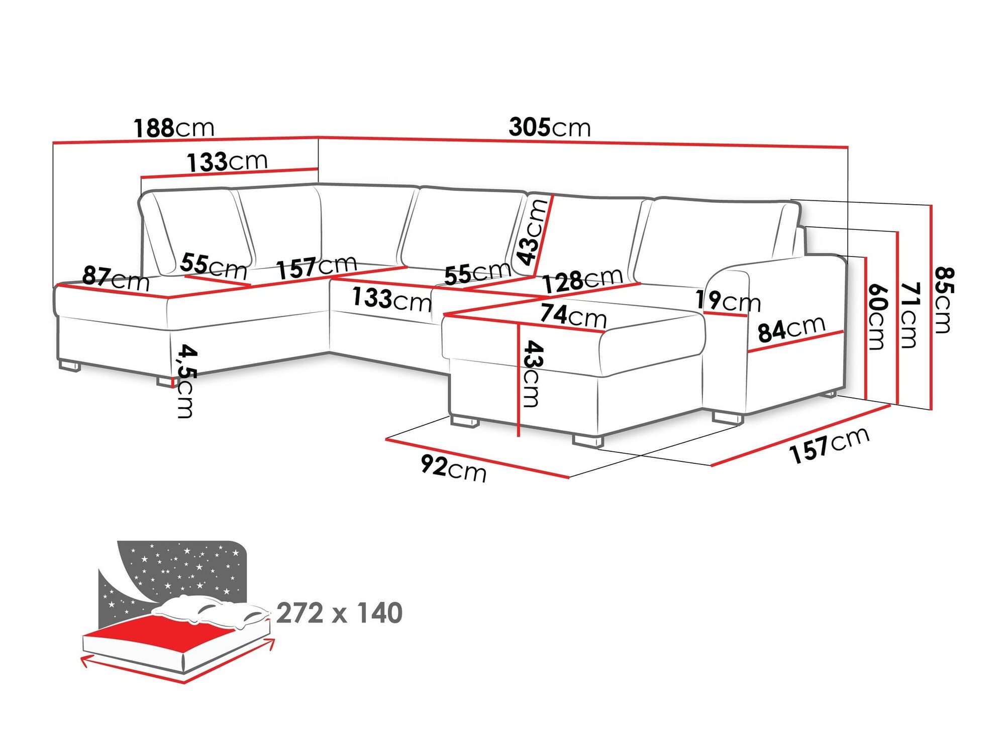 Canapé d'angle Comfivo Flumen (Wave 05)