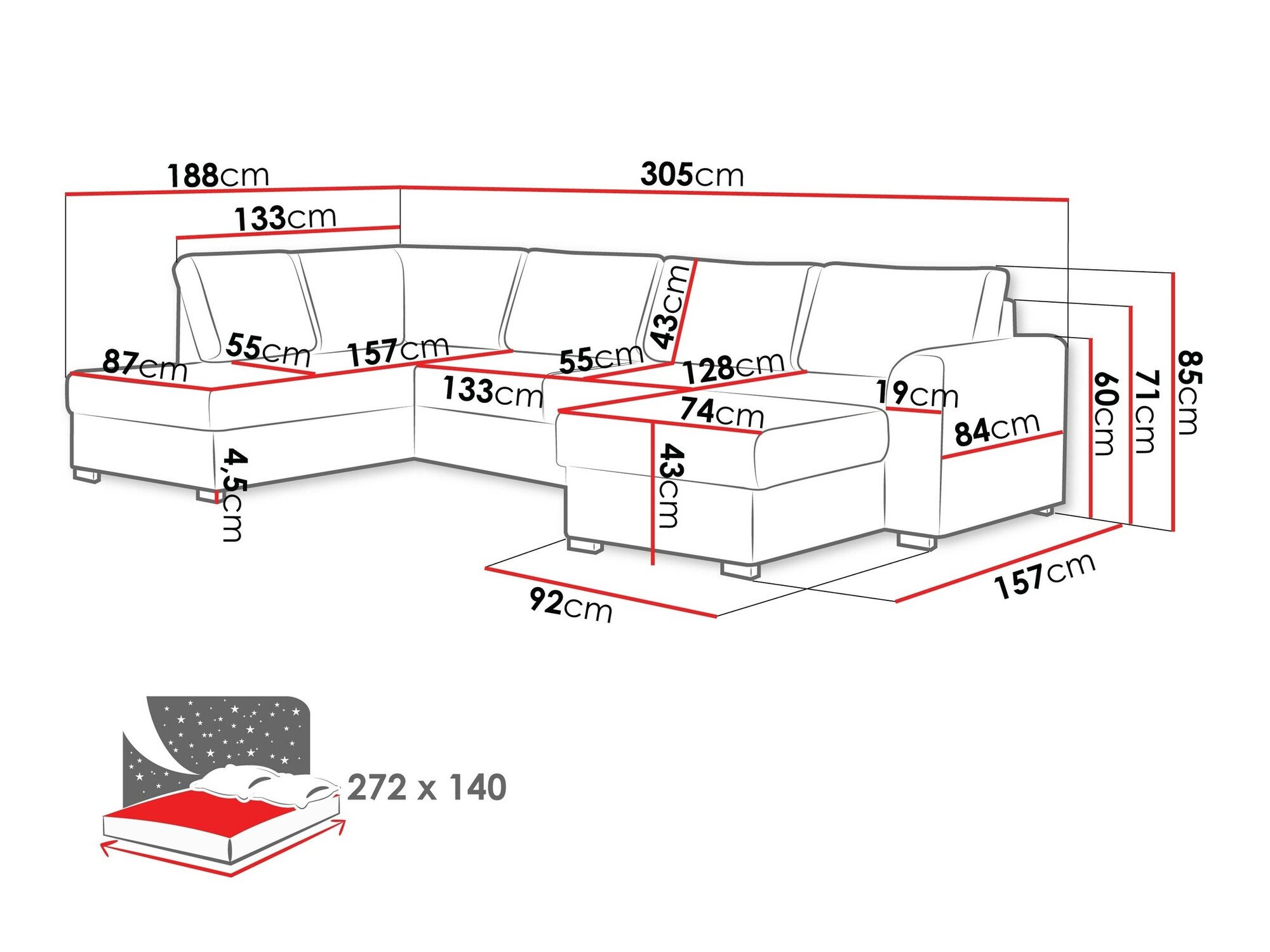 Canapé d'angle Comfivo Flumen (Wave 09)
