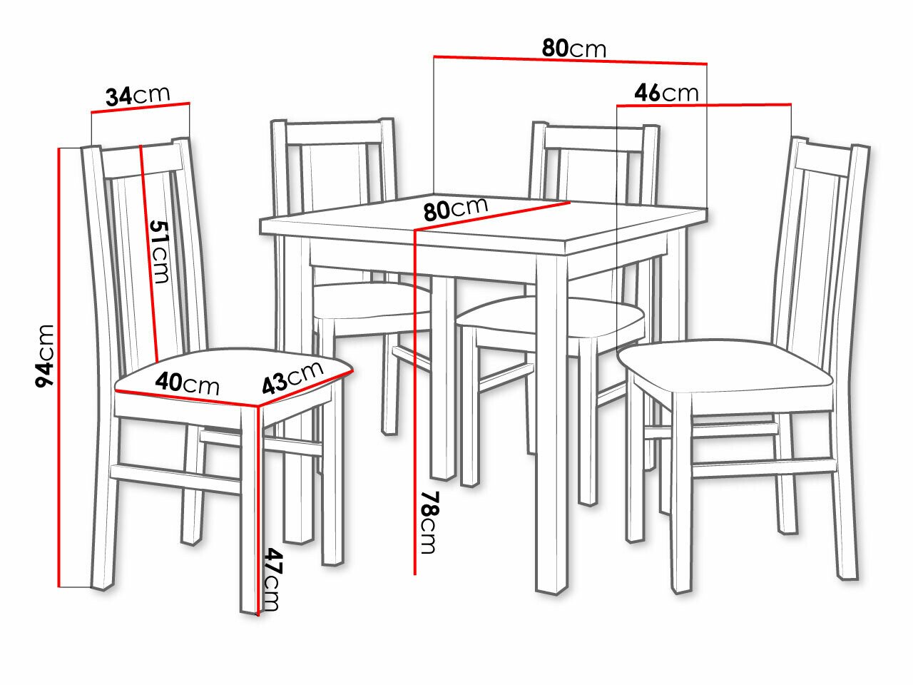 Salle à manger complète Victorville 279 (Blanc)