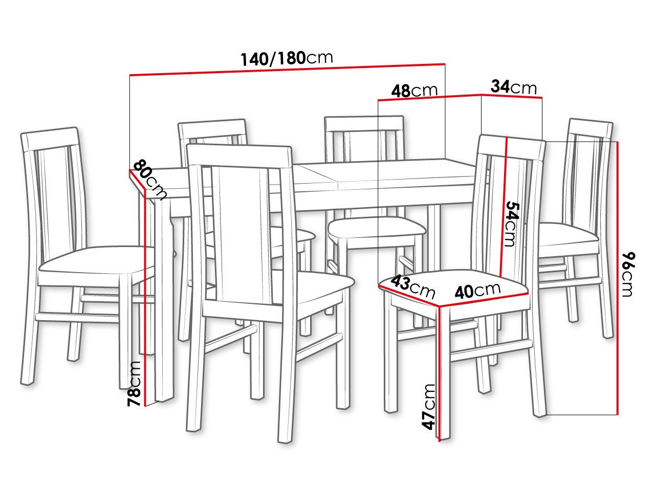 Salle à manger complète Victorville 293 (Sonoma chêne)