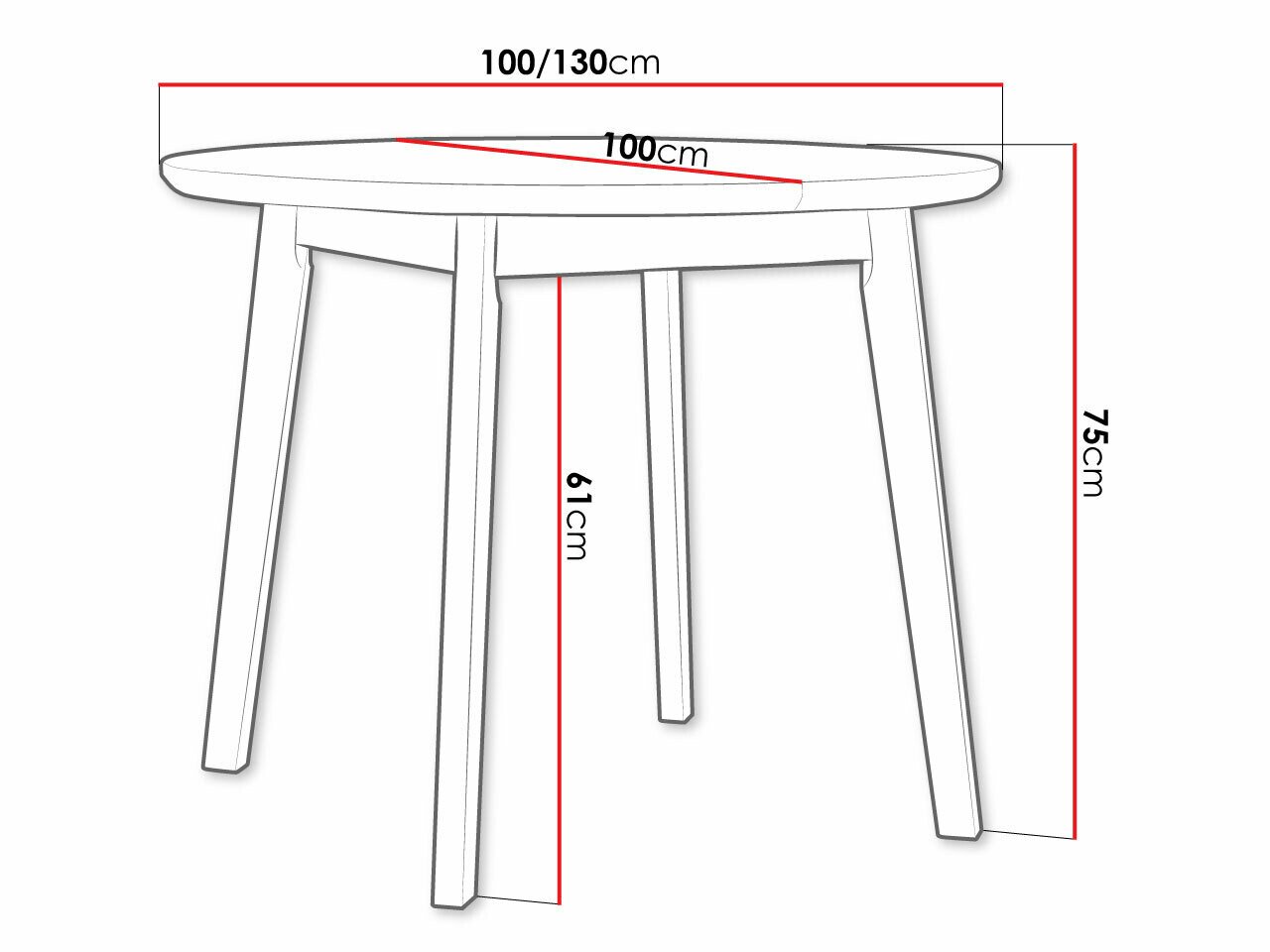 Table Victorville 184 (Noir)
