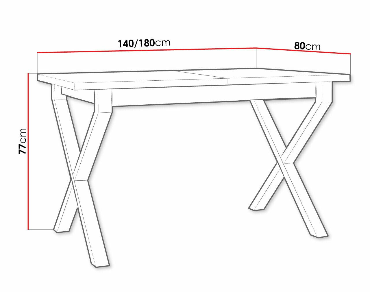 Table Victorville 300 (Blanc + Noir)