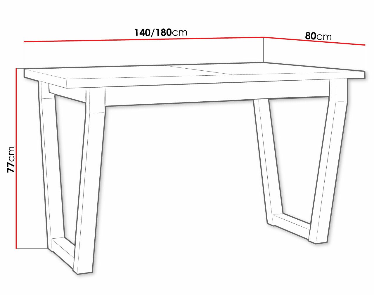 Table Victorville 301 (Noir + Chêne Artisan)