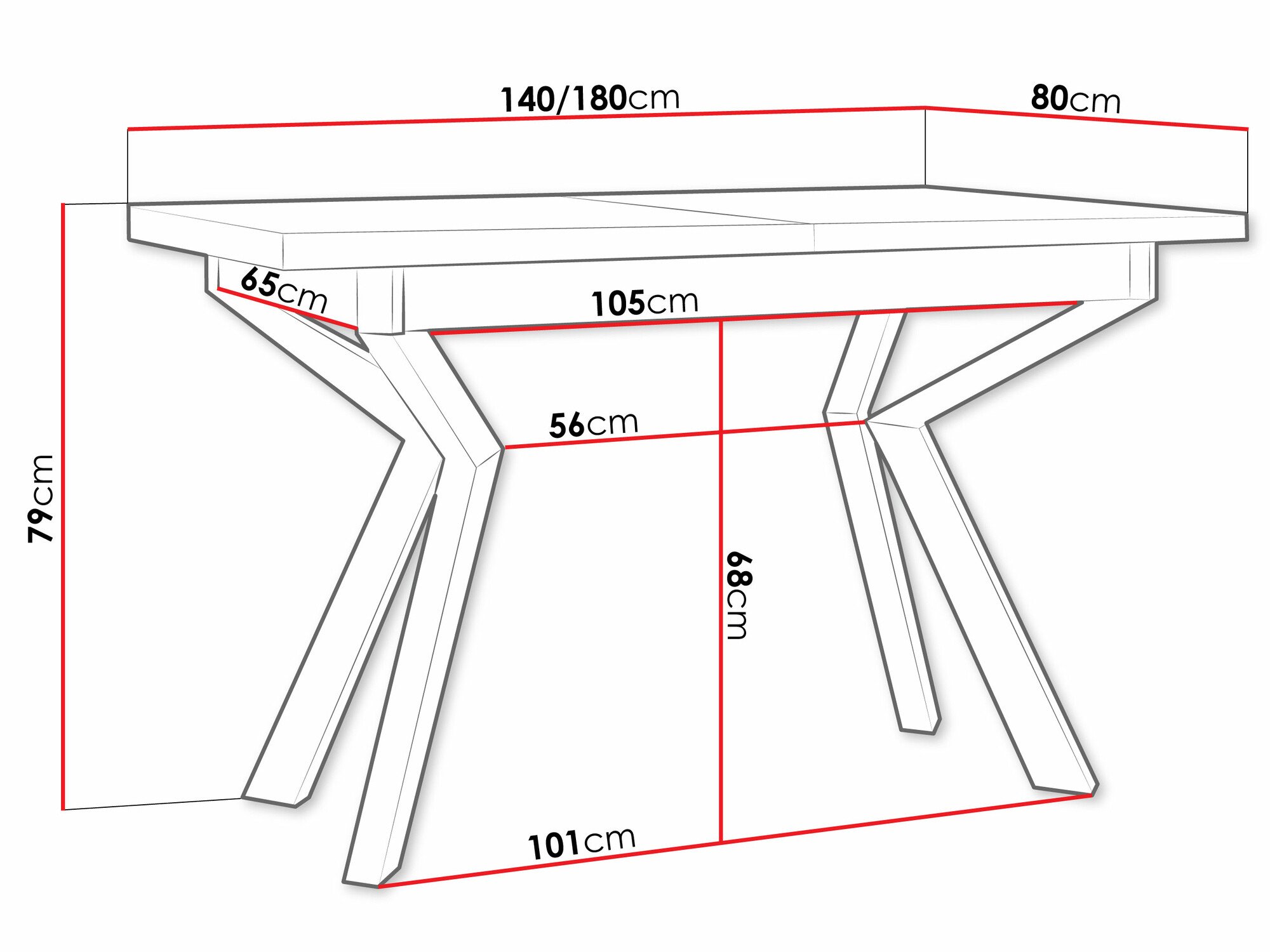 Table Victorville 328 (Blanc + Noir)