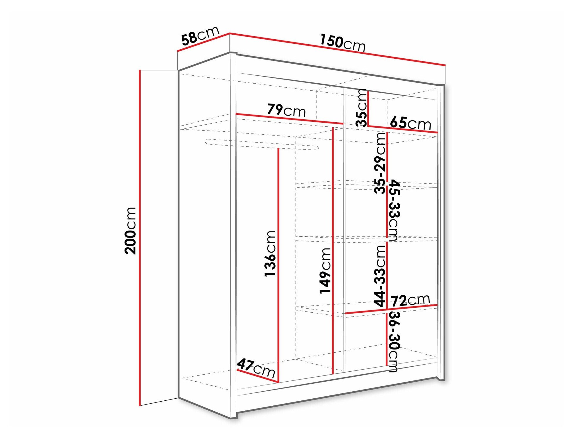 Armoire Closico 157 (Cachemire)