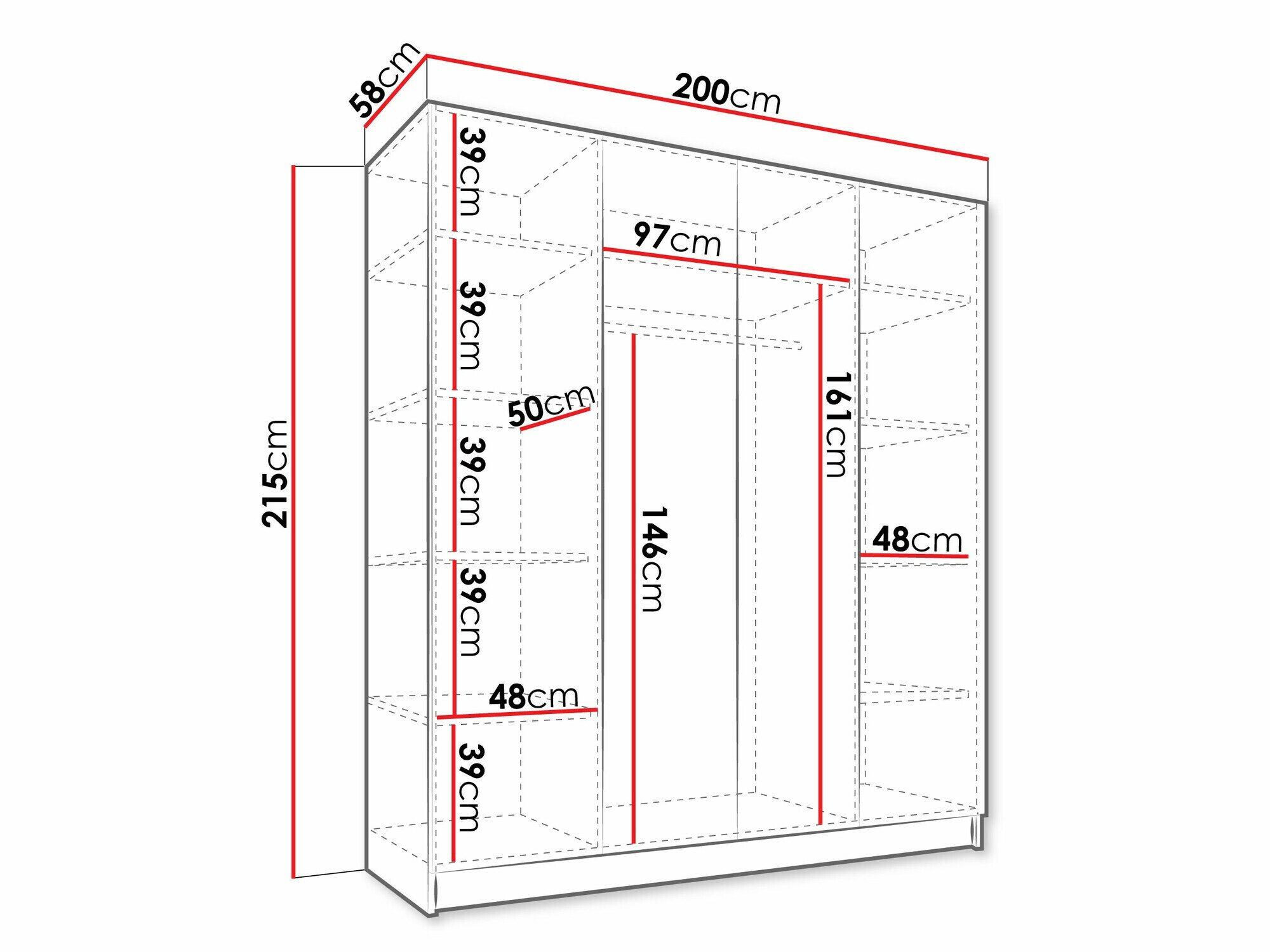 Armoire Closico Navor I (Clair bois + Doré)