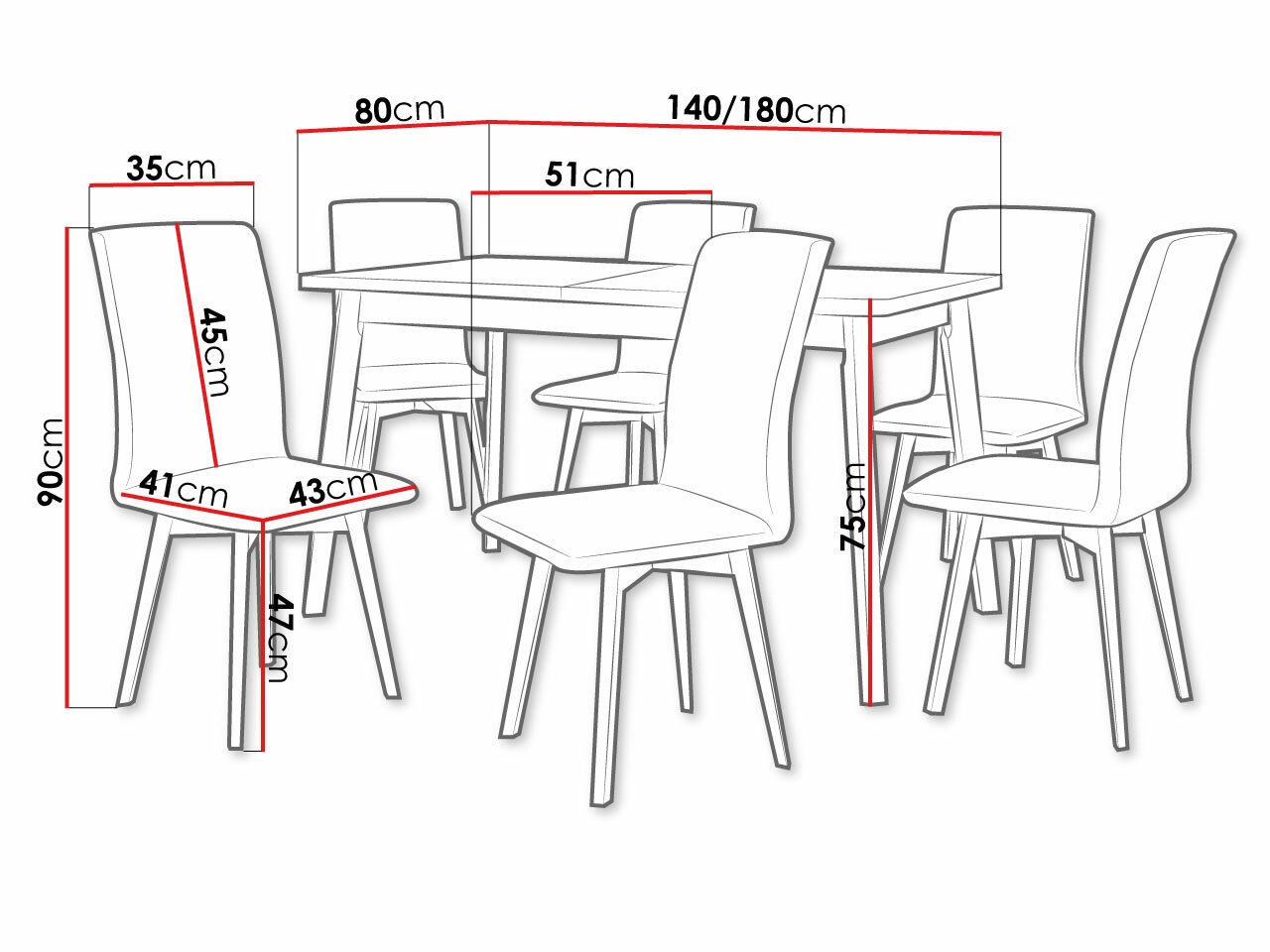 Salle à manger complète Victorville 335 (Sonoma chêne)