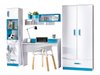 Chambre enfant complète Sorviru 106 (Blanc + Turquoise)