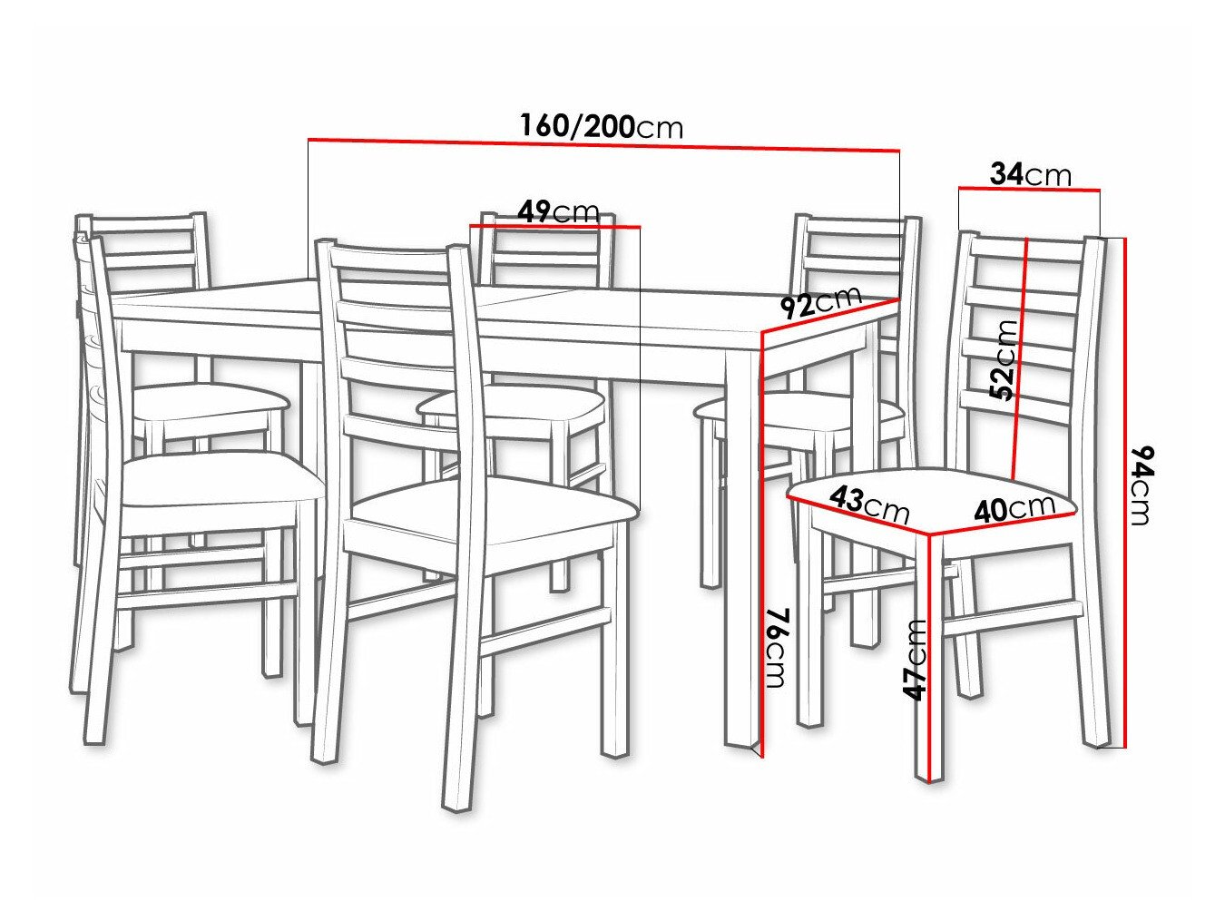 Salle à manger complète Victorville 261 (Blanc)