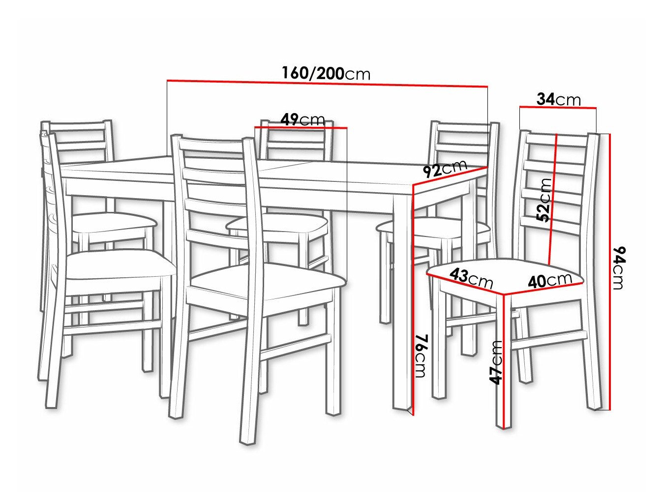 Salle à manger complète Victorville 261 (Blanc)