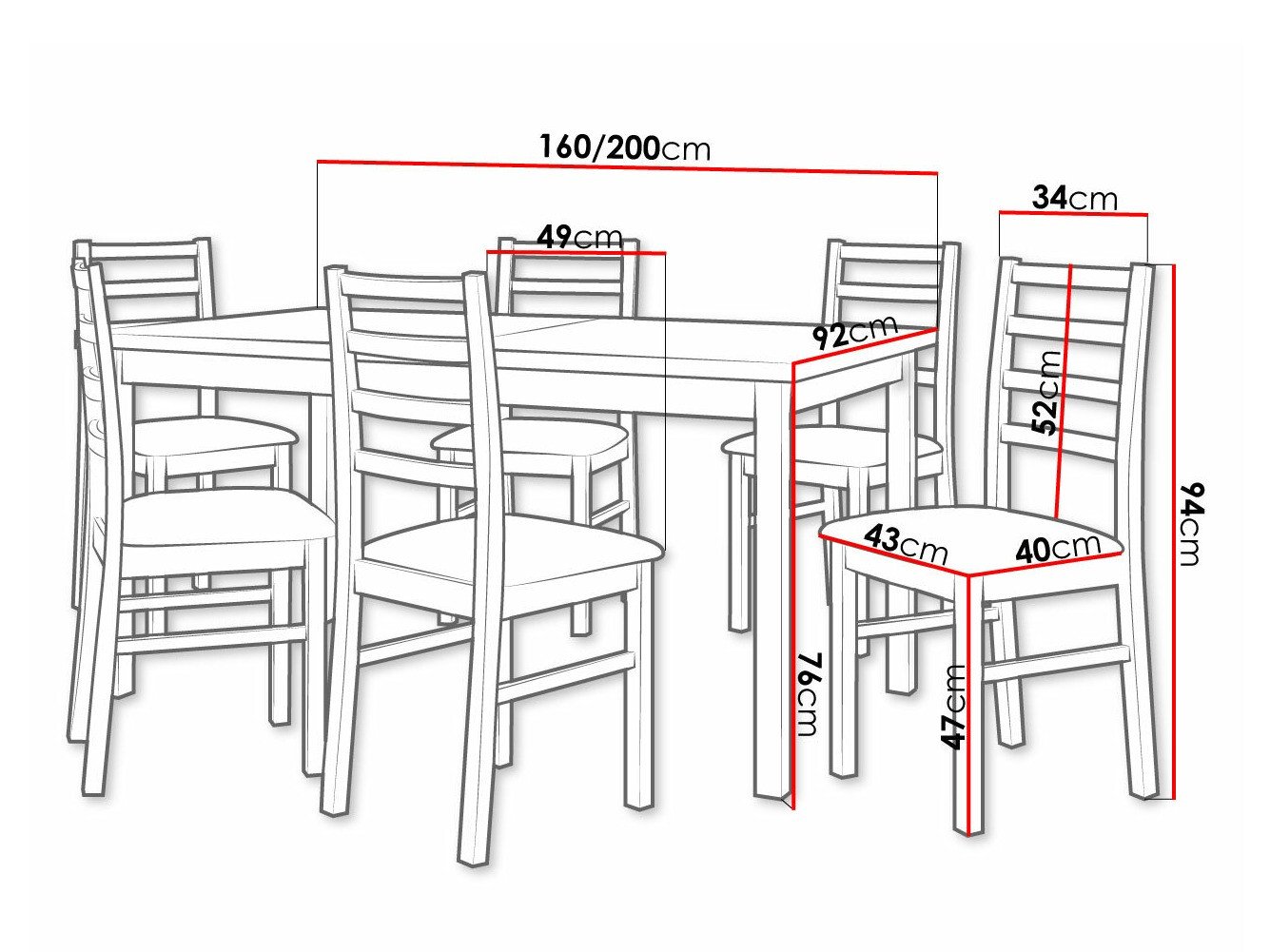 Salle à manger complète Victorville 261 (Noix)