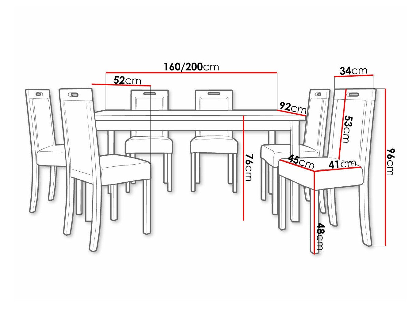 Salle à manger complète Victorville 262 (Blanc)