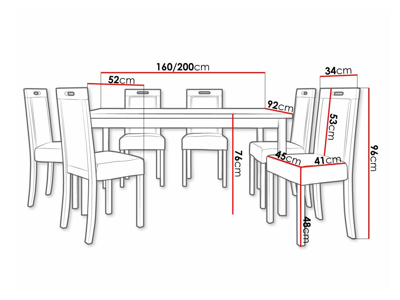 Salle à manger complète Victorville 262 (Blanc)