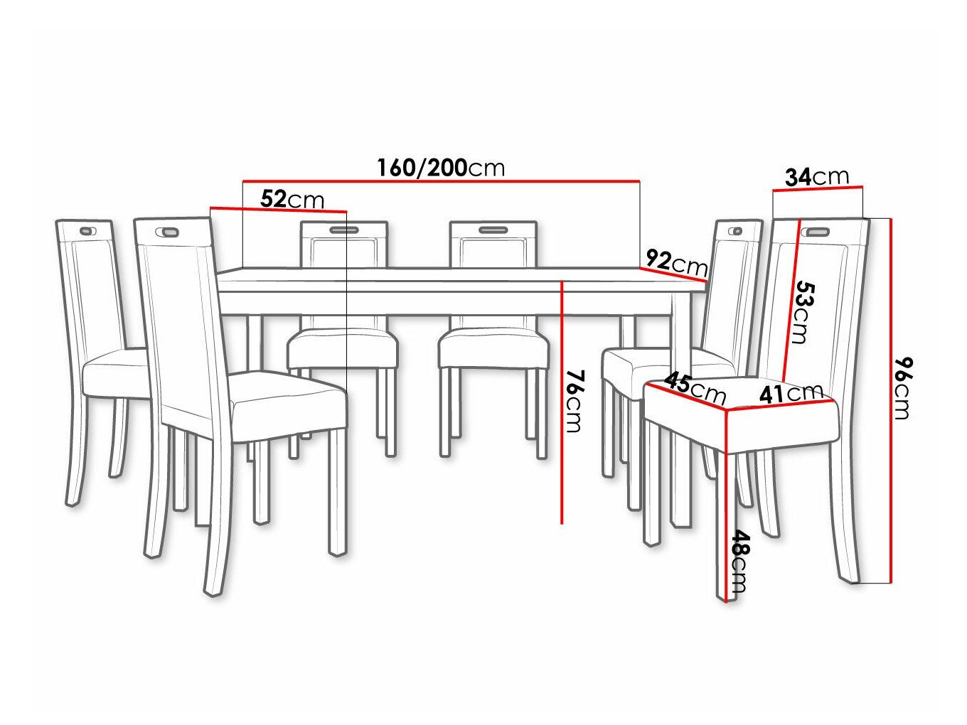 Salle à manger complète Victorville 262 (Sonoma chêne)