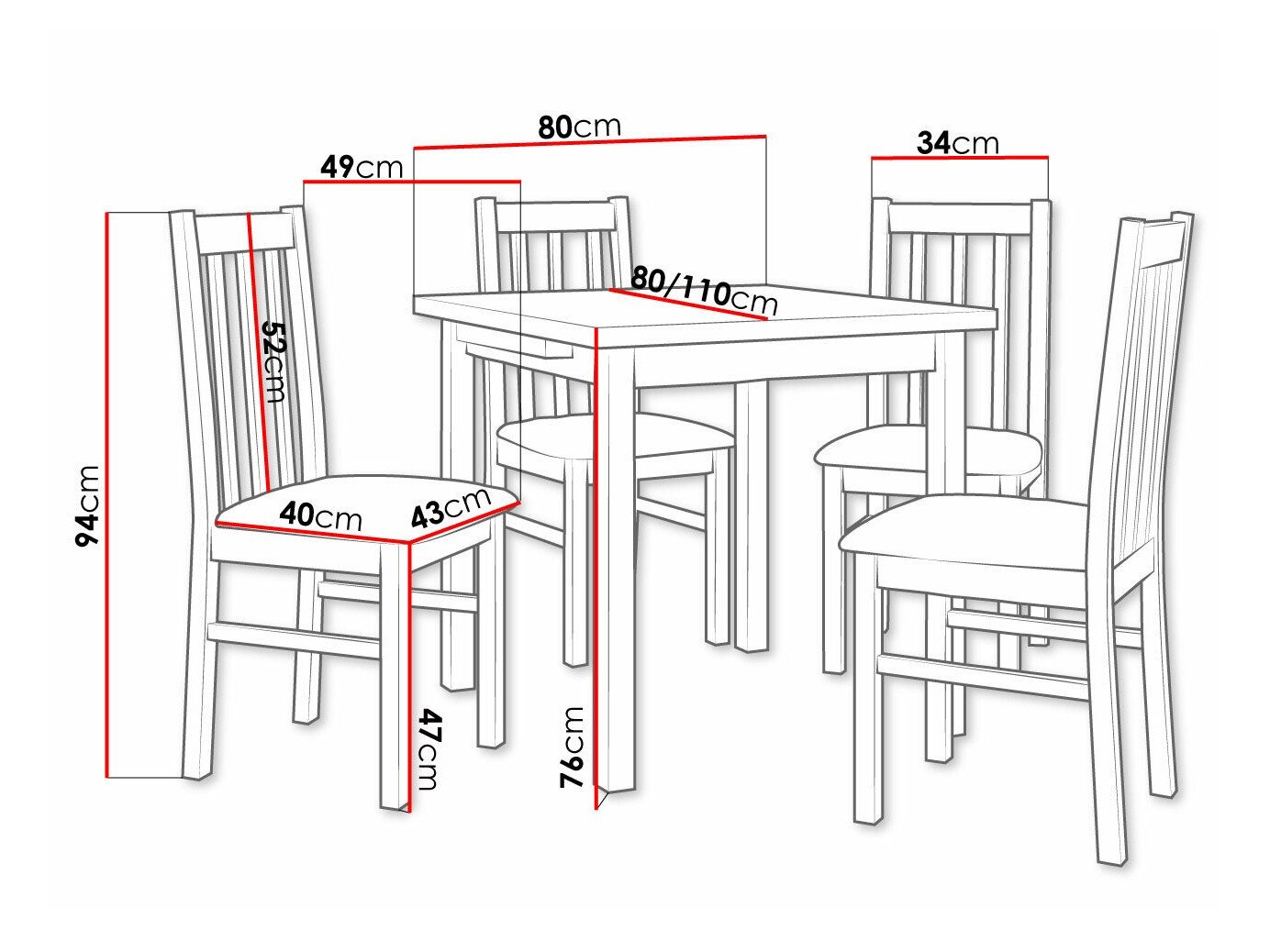 Salle à manger complète Victorville 263 (Blanc)