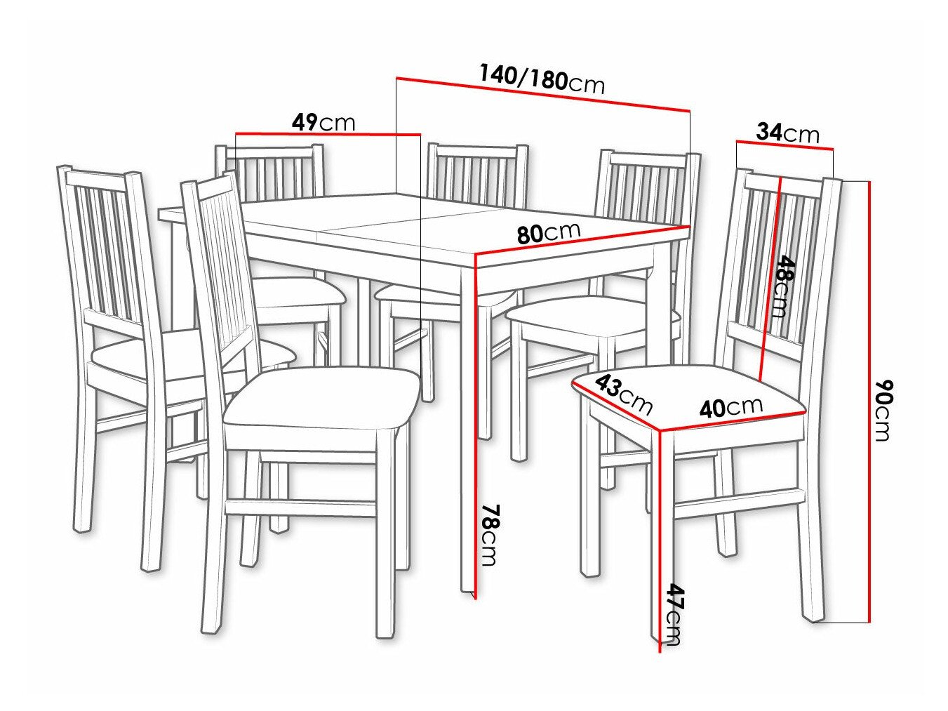 Salle à manger complète Victorville 264 (Blanc)