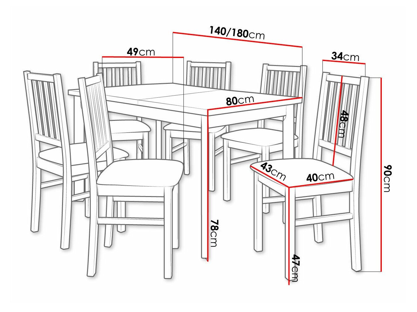Salle à manger complète Victorville 264 (Blanc)
