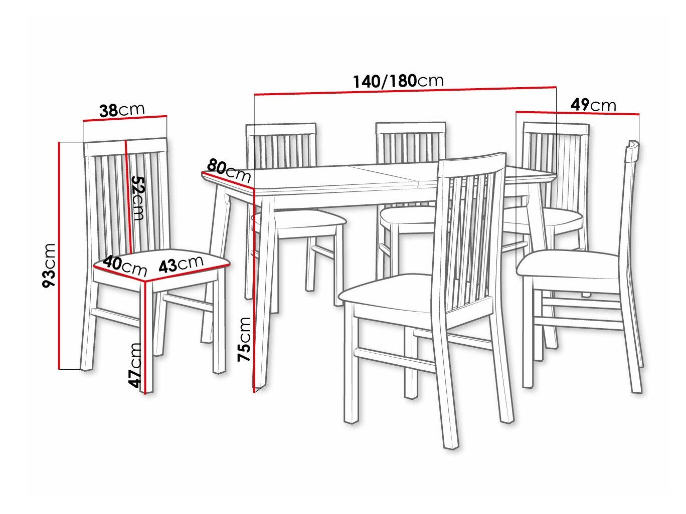 Salle à manger complète Victorville 267 (Blanc)