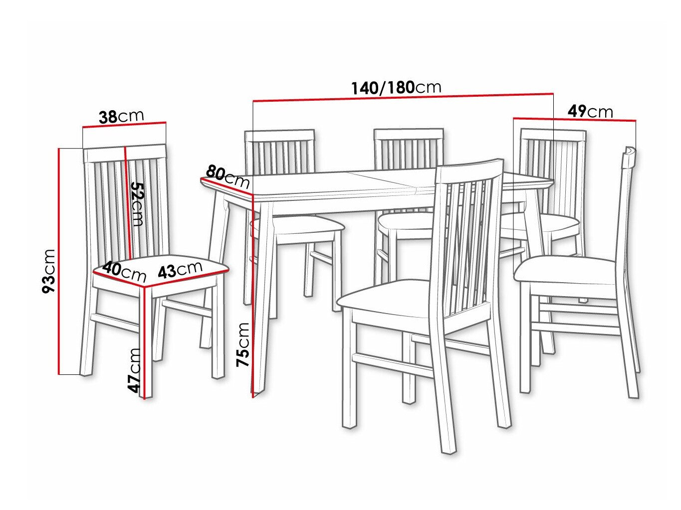 Salle à manger complète Victorville 267 (Blanc)