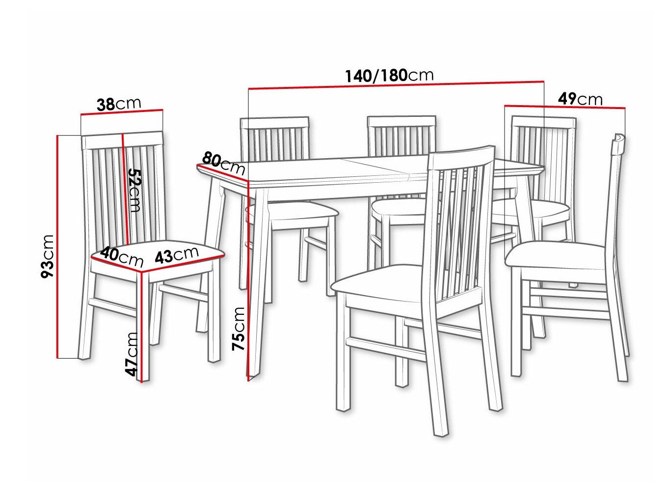 Salle à manger complète Victorville 267 (Blanc)