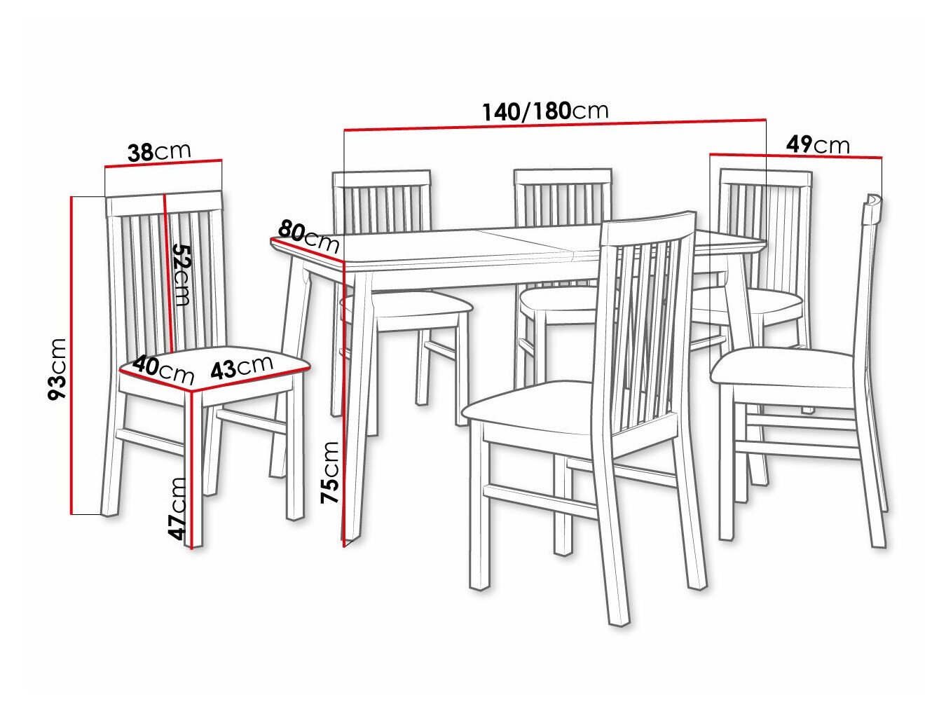 Salle à manger complète Victorville 267 (Blanc)