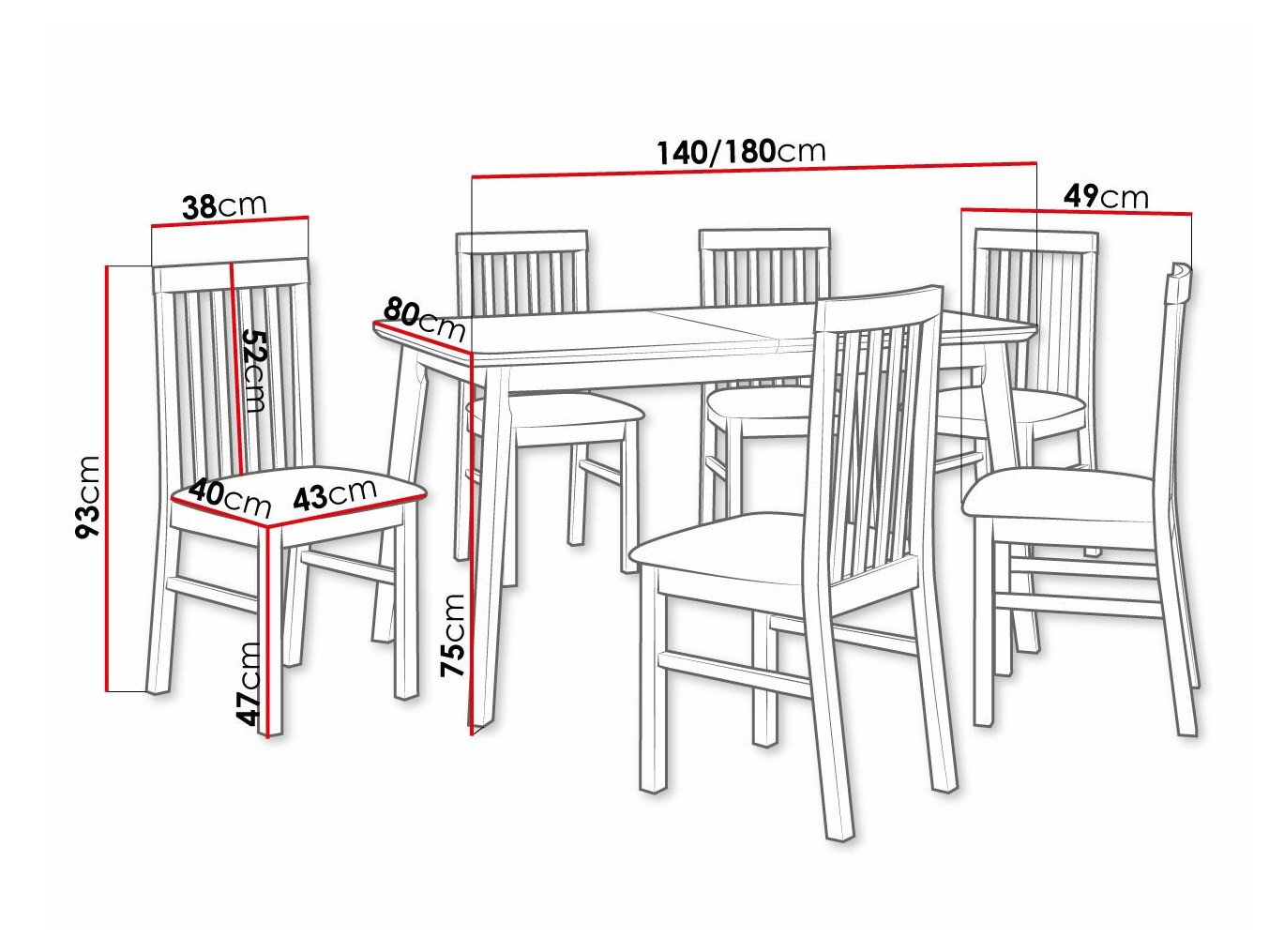 Salle à manger complète Victorville 267 (Blanc)