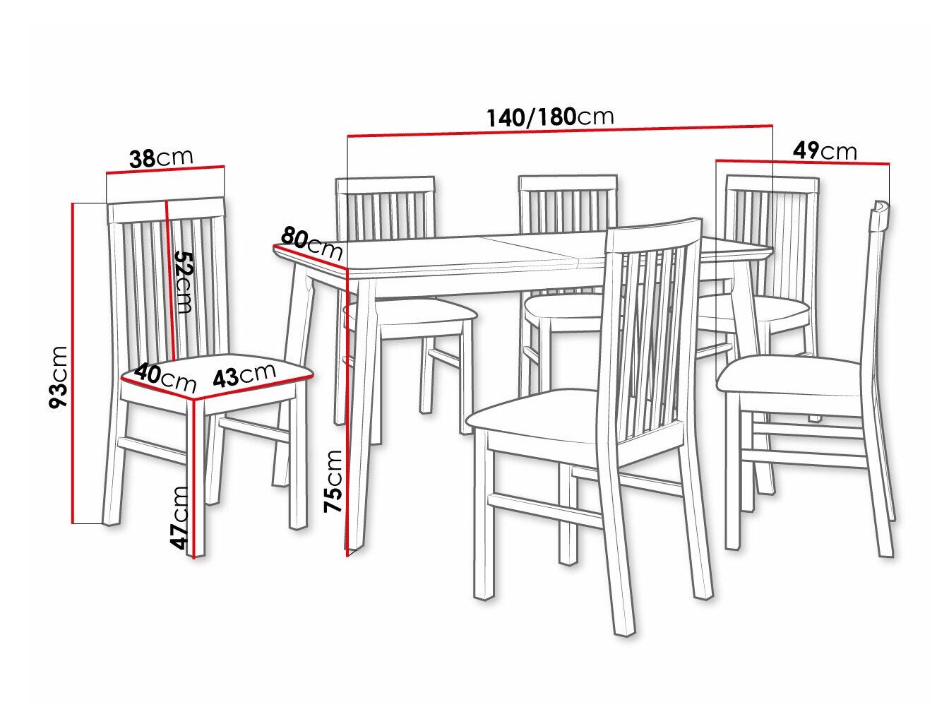 Salle à manger complète Victorville 267 (Blanc)