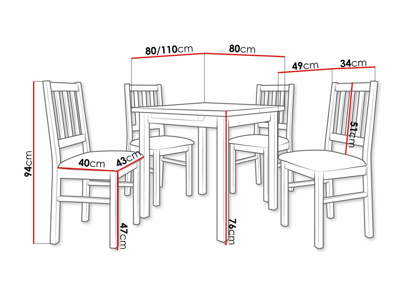 Salle à manger complète Victorville 275 (Blanc)