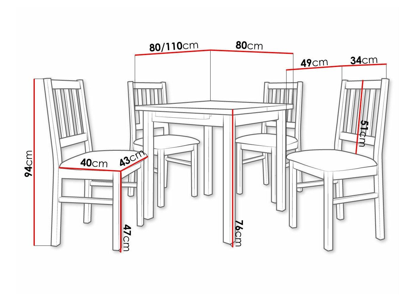Salle à manger complète Victorville 275 (Noix)