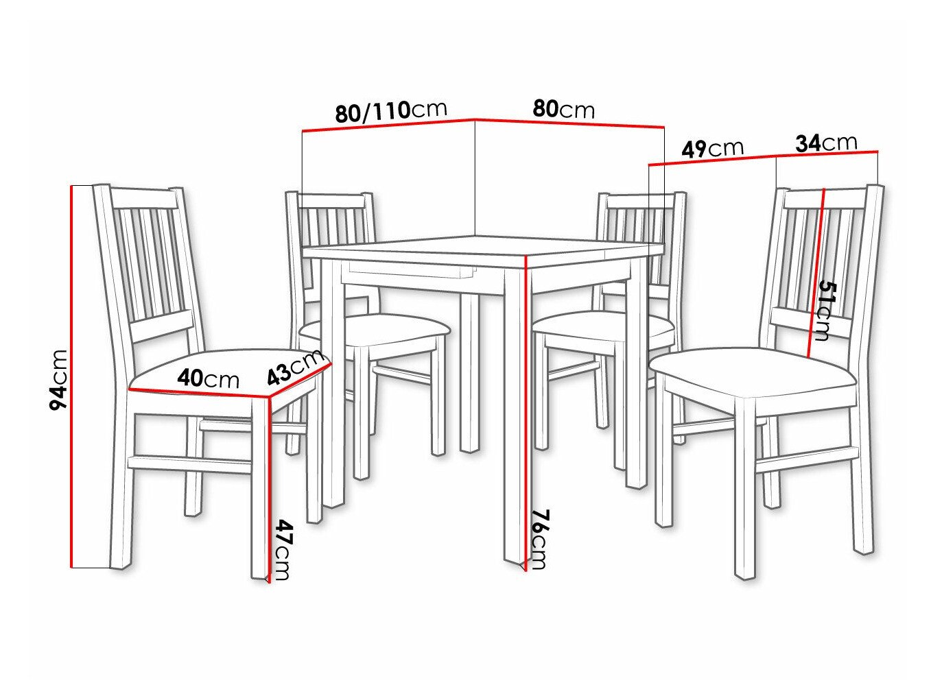 Salle à manger complète Victorville 275 (Sonoma chêne)