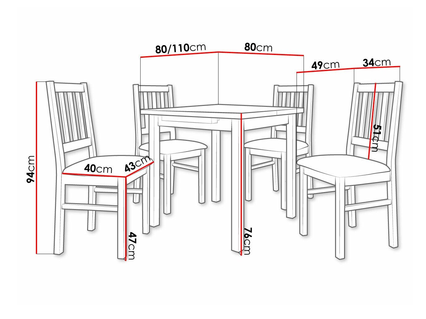 Salle à manger complète Victorville 275 (Sonoma chêne)