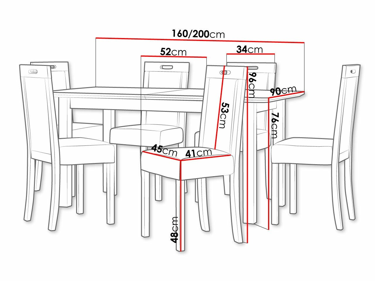 Salle à manger complète Victorville 278 (Blanc)