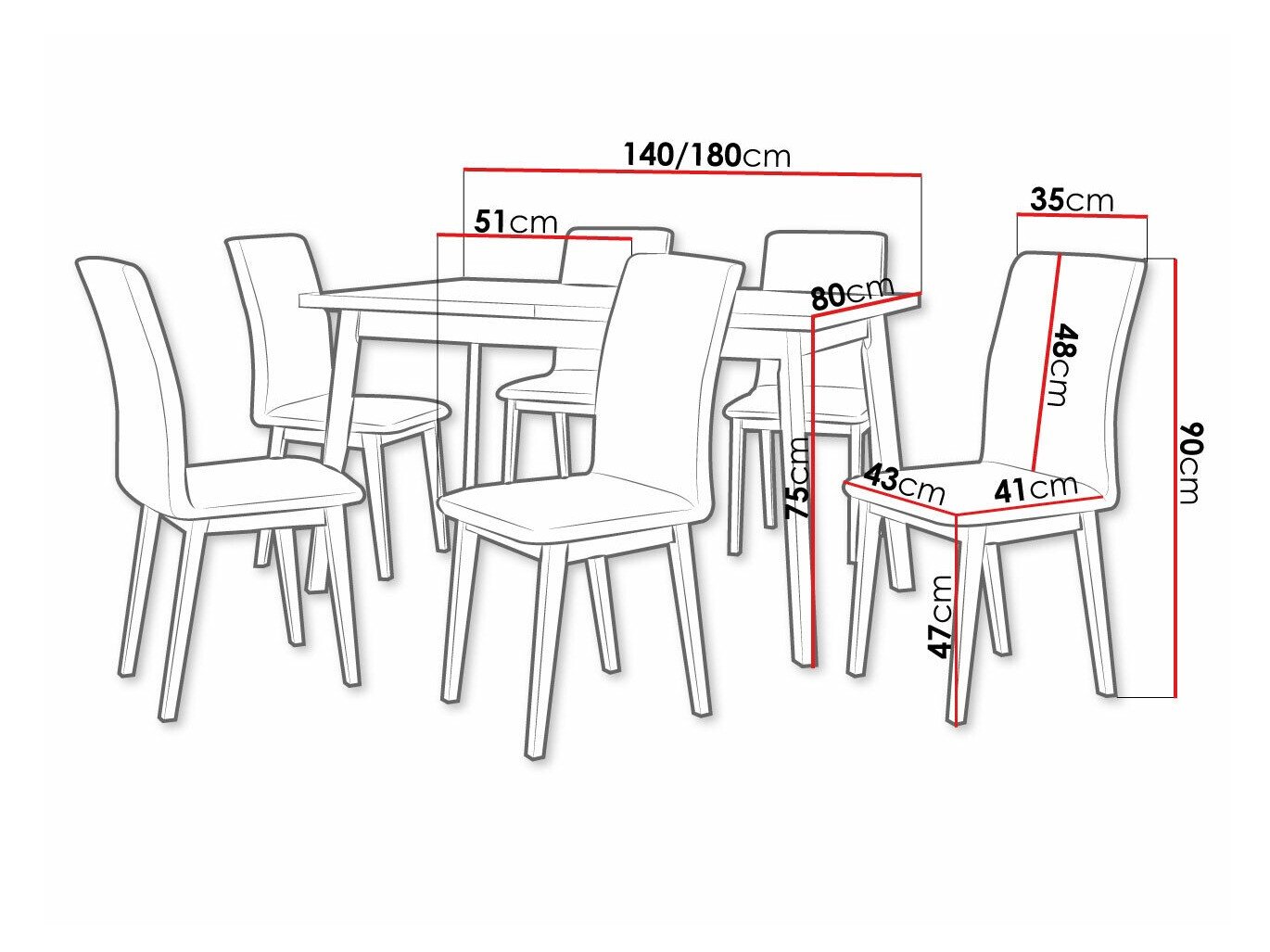 Salle à manger complète Victorville 288 (Chêne Artisan + Noir)