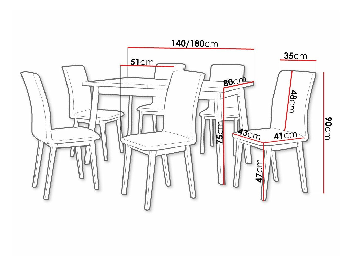 Salle à manger complète Victorville 288 (Chêne Artisan + Noir)