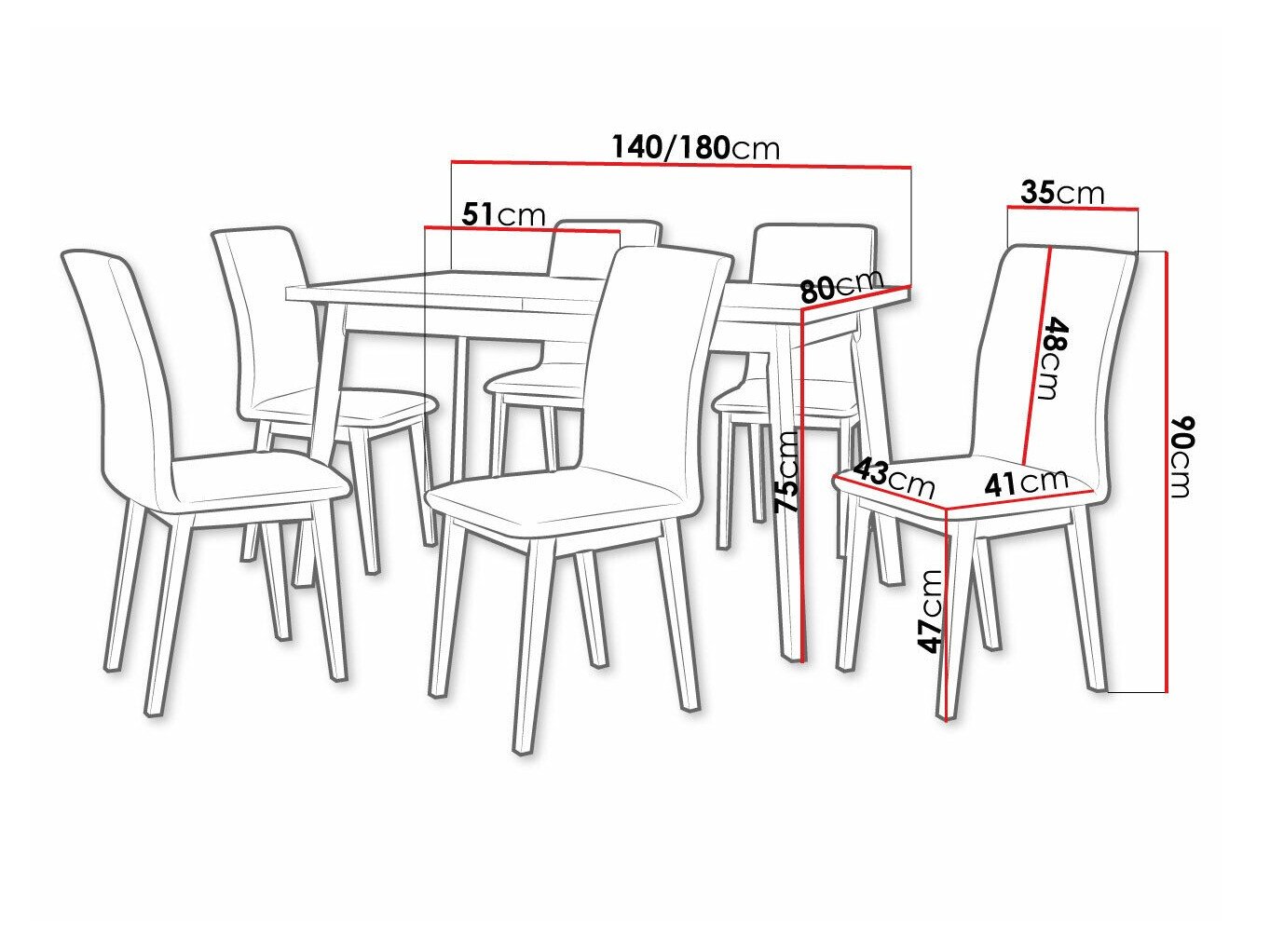 Salle à manger complète Victorville 288 (Grandson chêne + Noir)