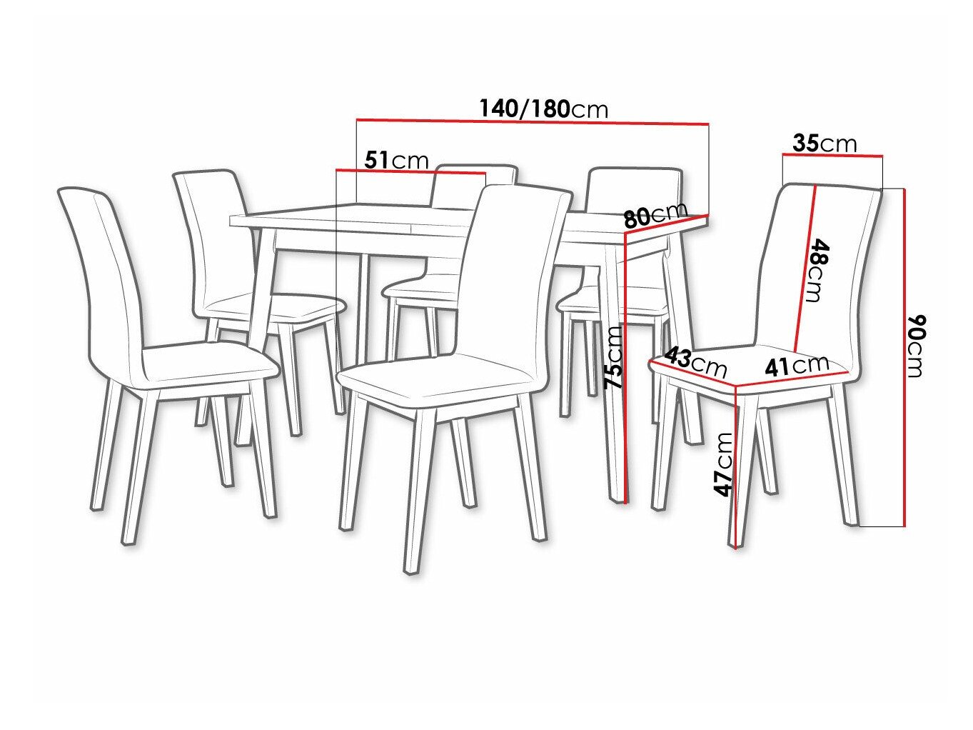 Salle à manger complète Victorville 288 (Grandson chêne + Noir)