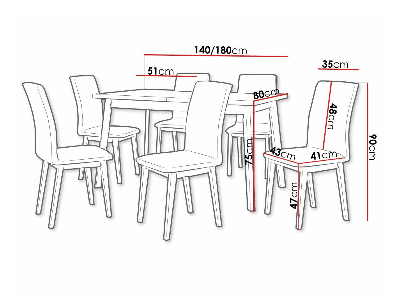Salle à manger complète Victorville 288 (Grandson chêne + Noir)