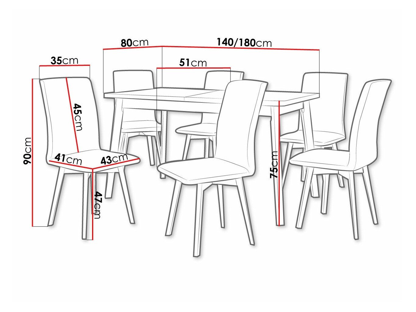 Salle à manger complète Victorville 291 (Sonoma chêne + Blanc)