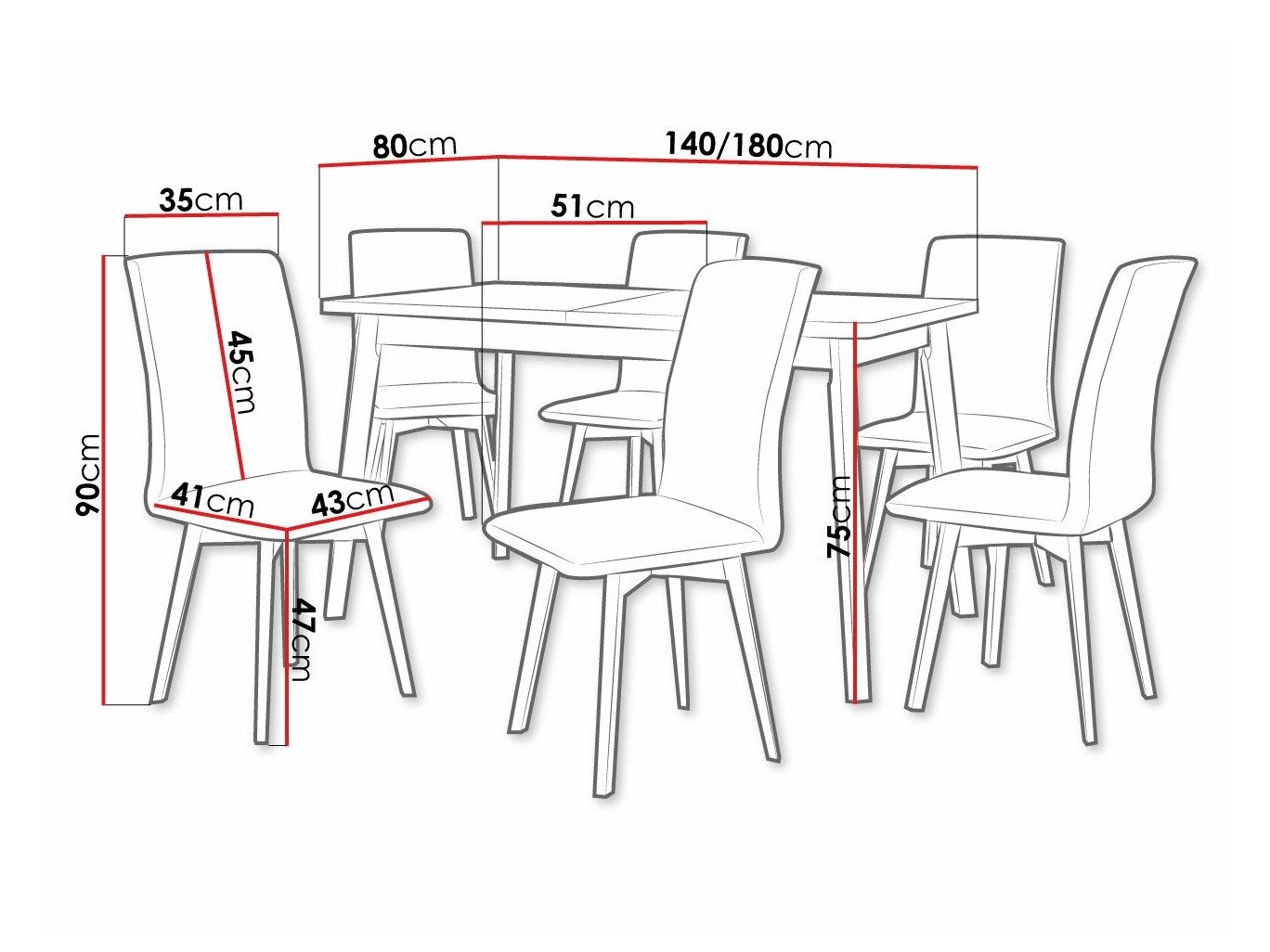 Salle à manger complète Victorville 292 (Grandson chêne + Noir)