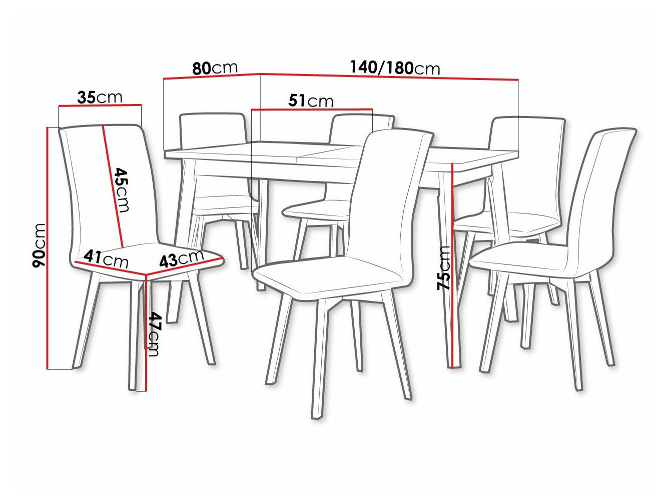 Salle à manger complète Victorville 292 (Sonoma chêne + Noir)