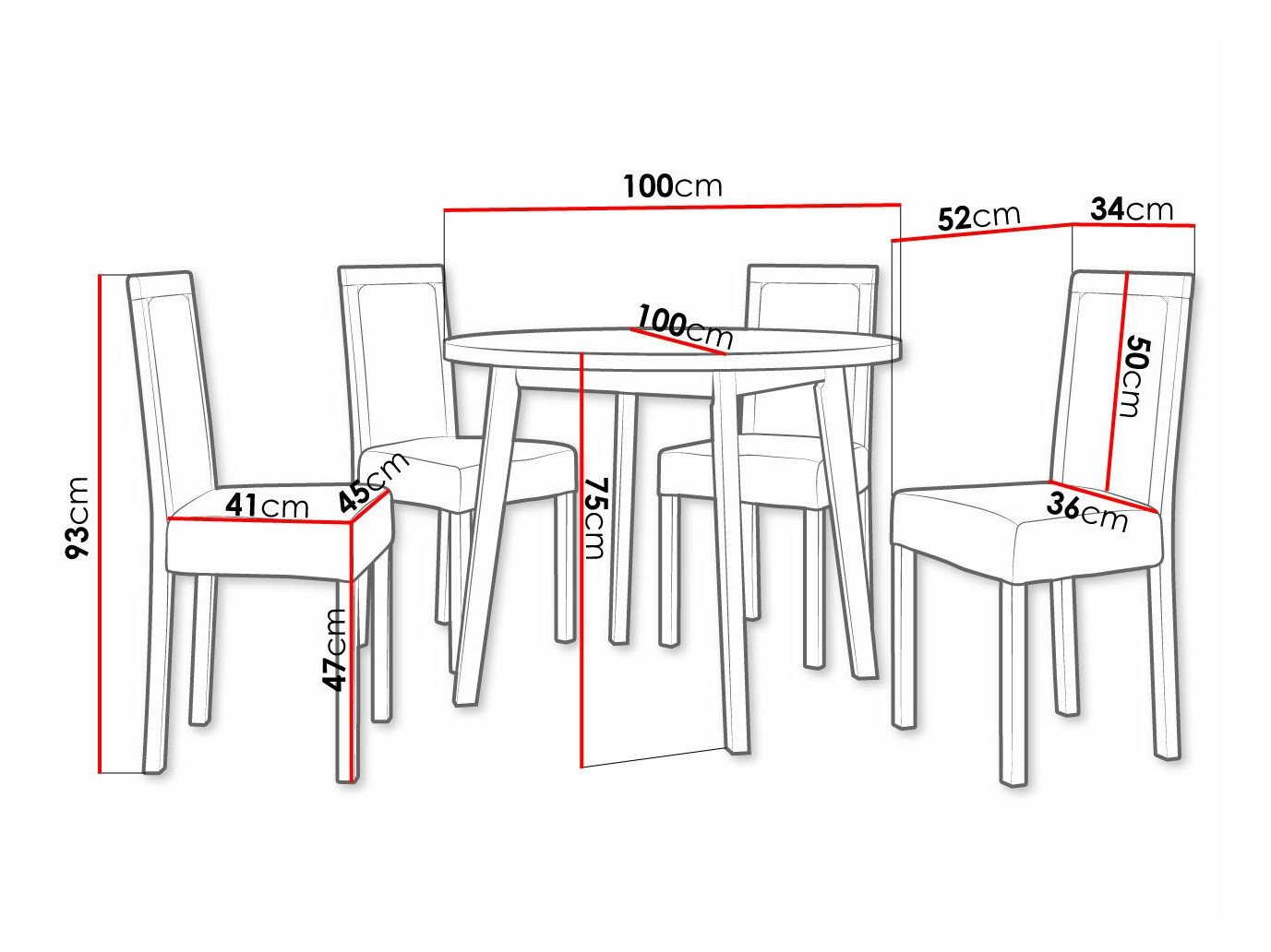 Salle à manger complète Victorville 304 (Blanc)