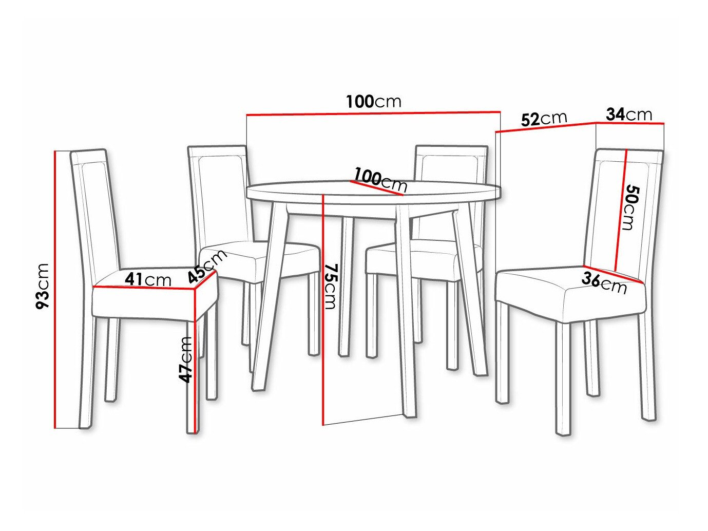 Salle à manger complète Victorville 304 (Blanc)