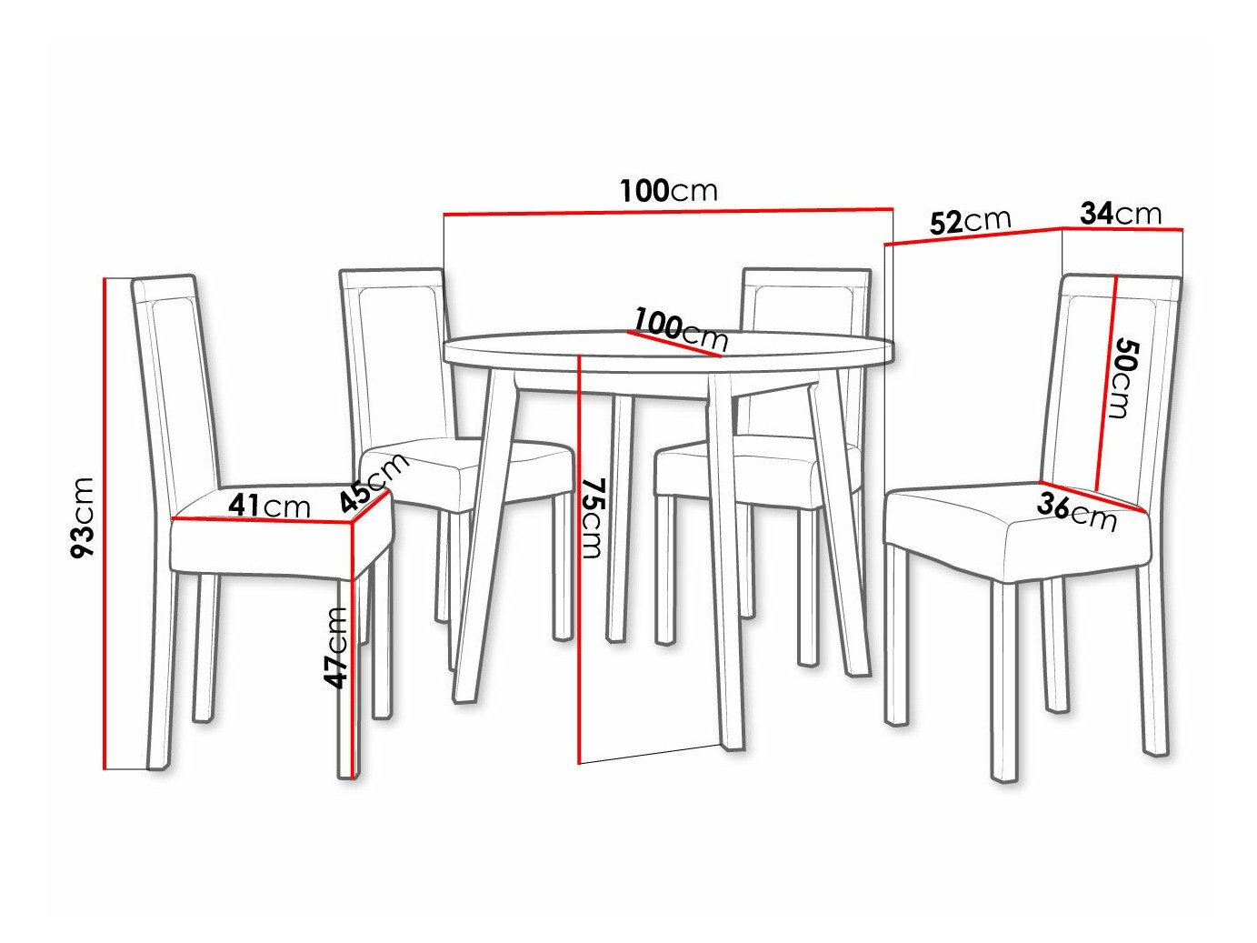 Salle à manger complète Victorville 304 (Blanc)